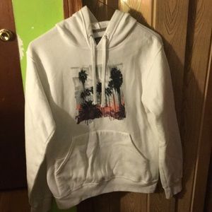 White hoodie w/ beach design